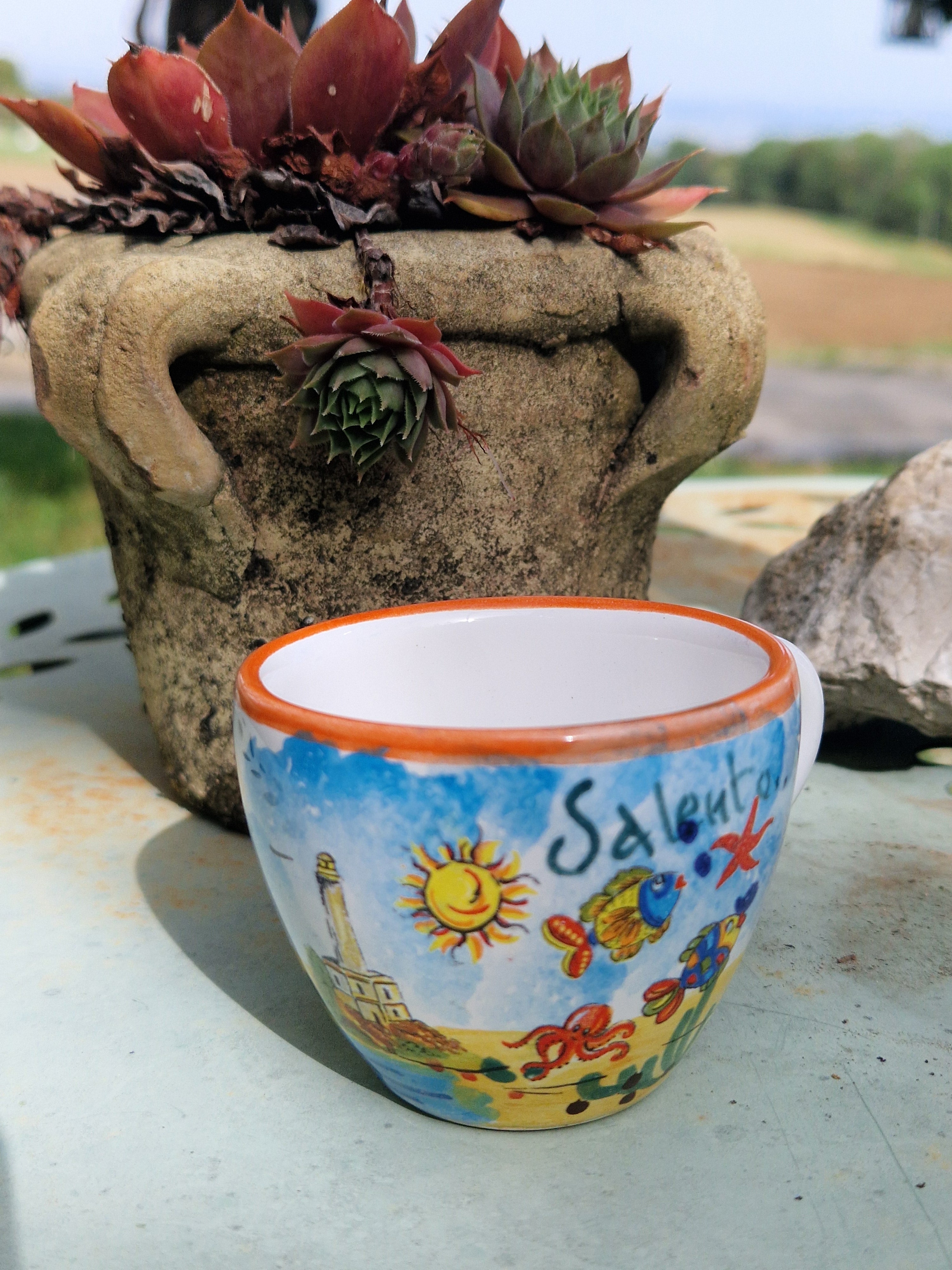 Tasse en céramique Salento peinte à la main