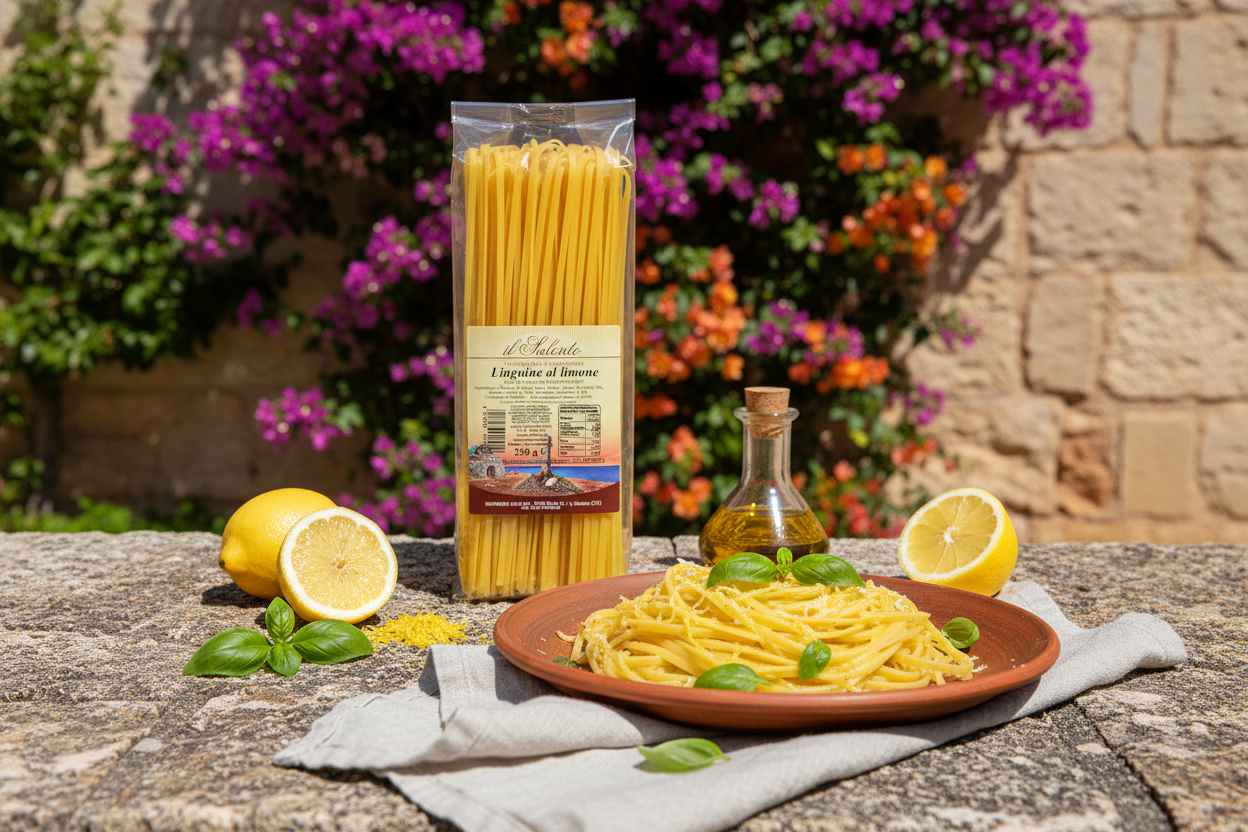 Linguine al limone il Salento - campagna salentina
