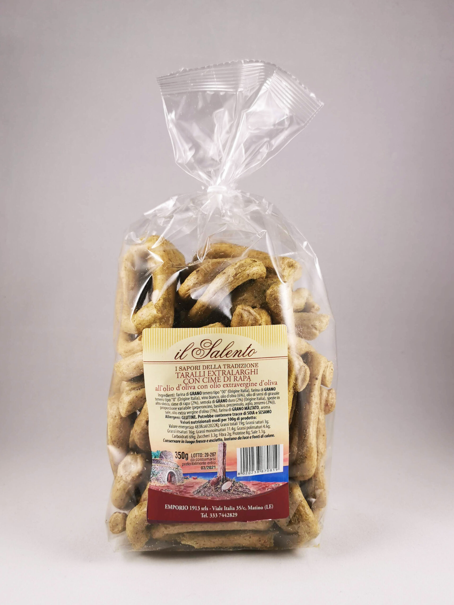 Taralli aux Cime di Rapa Extra Larges 350 g
