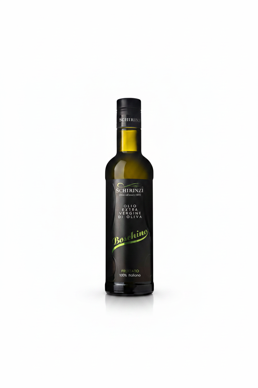 Olio Boschino® – bottiglia su sfondo bianco