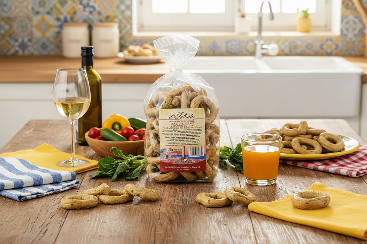 Taralli aux Cime di Rapa Extra Larges 350 g